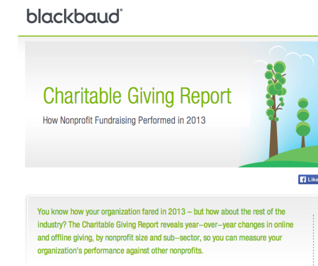 Blackbaud Report on Charitable Giving in 2013 to Nonprofit Organizations